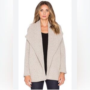 James Perse Wool Blend Shawl Collar Open Front Oversized Cardigan Jacket Size S